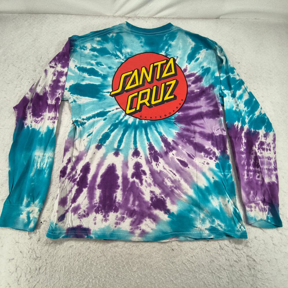 Santa Cruz Casual Crew Neck Long Sleeve Graphic T Shirt Mens Size M Tie Dye - Picture 9 of 9